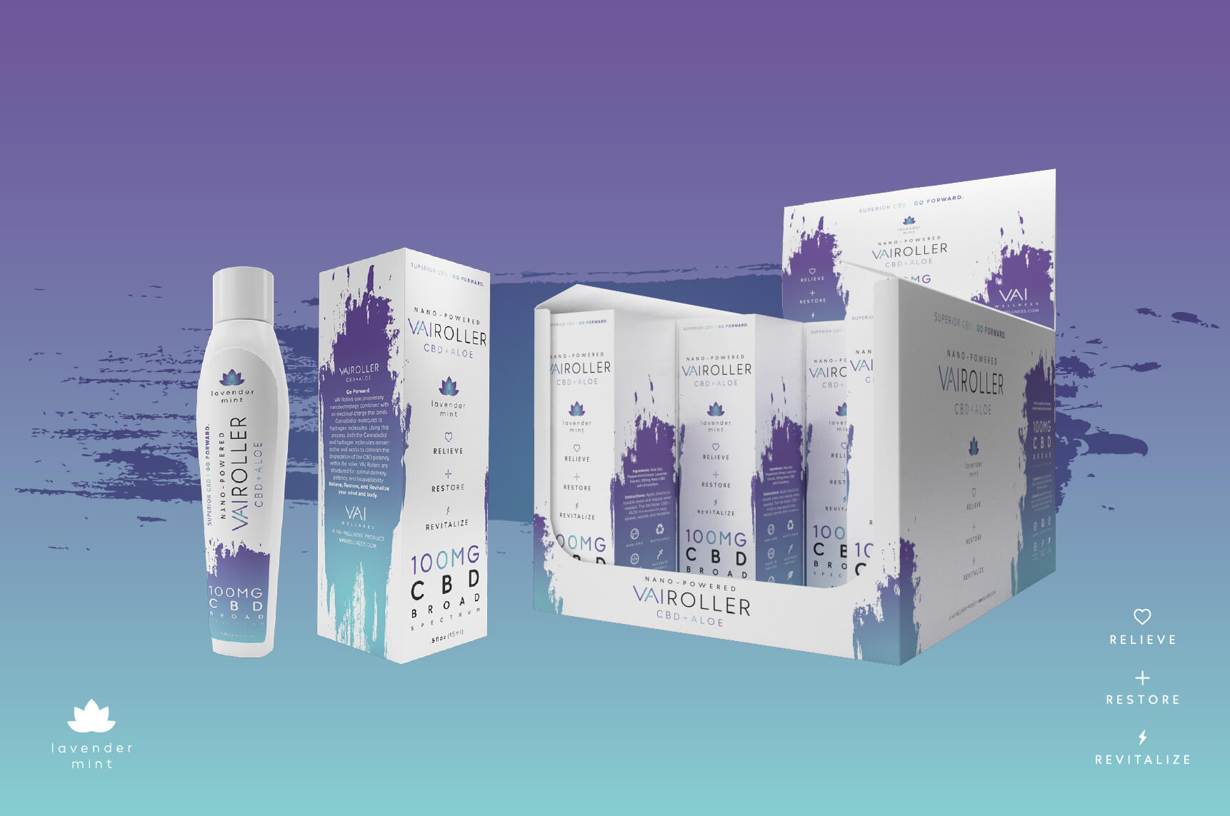 VAI Wellness CBD Roller Product Packaging