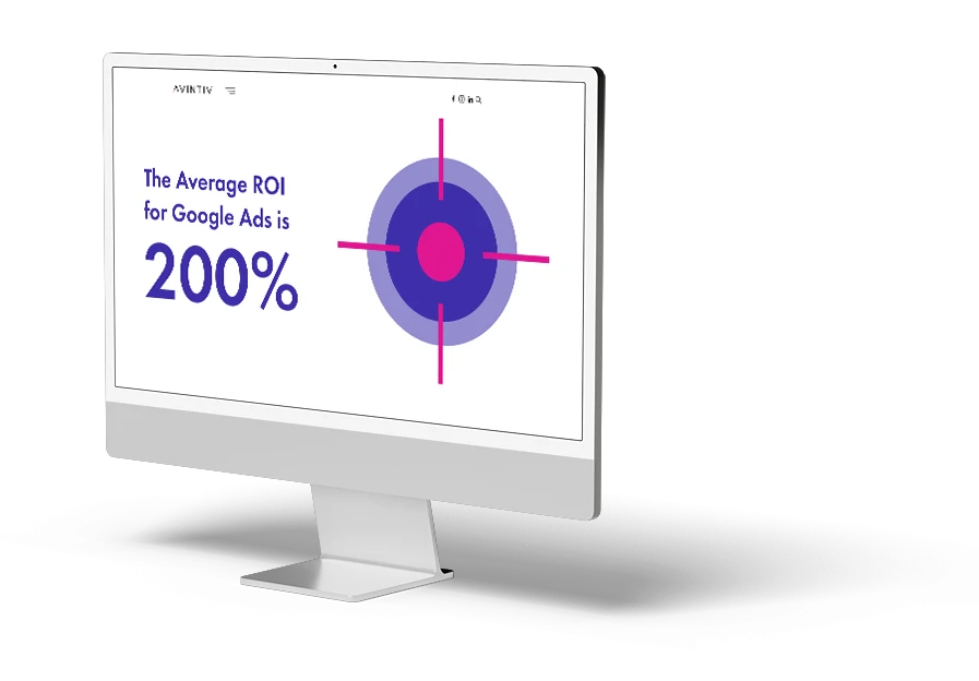 Computer showing the Average ROI is 200%