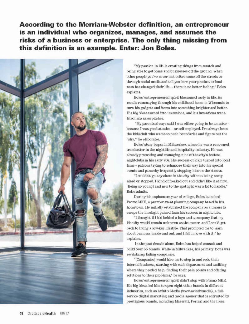 scottsdale health, scottsdale, cover, jon boles, avintiv media, entrepreneur